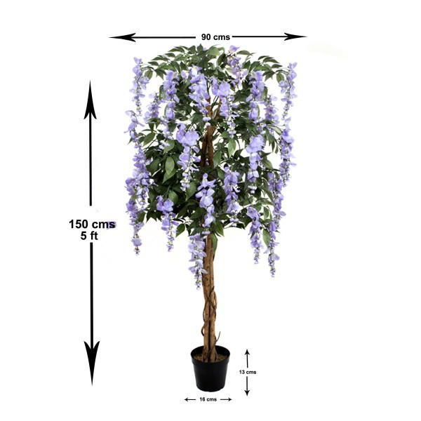 Artificial Lilac Wisteria Tree Potted Plant 5ft/150cm