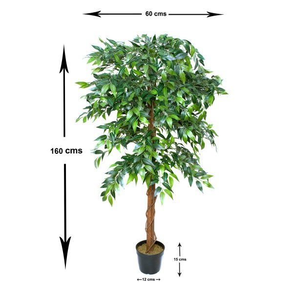 Artificial Ficus Weeping Fig Tree Potted Plant 160cm/5ft - A1274