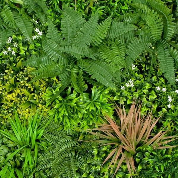 Artificial Premium Green Wall Hedge with Mixed Green and Pastel Pink Leaf Foliage (1m x 1m) - A1145