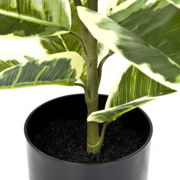 Artificial Real Touch Rubber Plant in Pot 75cm/2ft - A1131