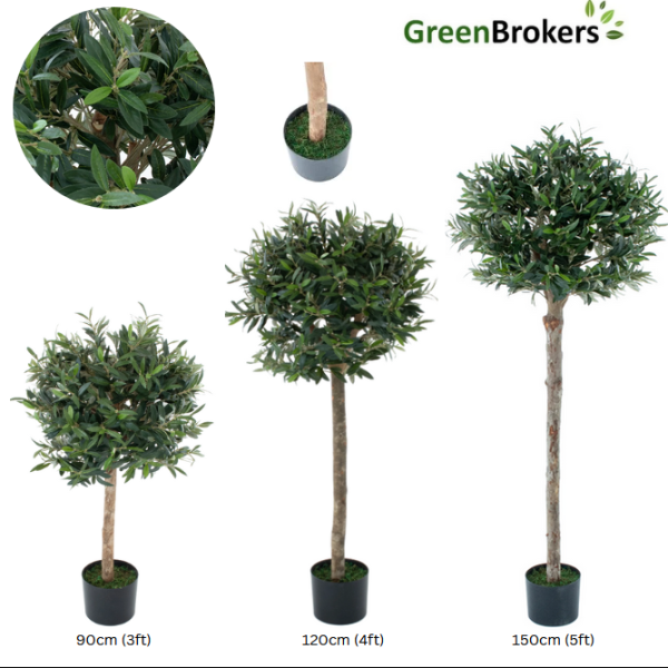 Artificial Olive Trees ( Set of 2) With Real Wood Trunk, Premium Quality Natural Appearance 4ft/120 cm - A1046