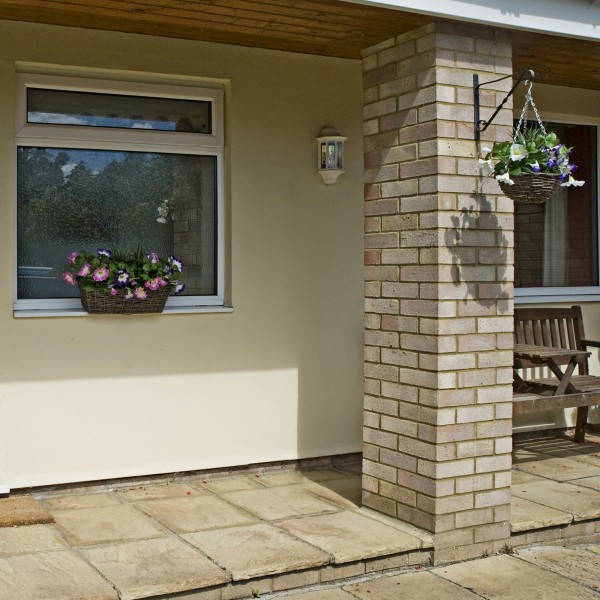 2 x Black Plastic Coated Single Twist Hanging Basket Bracket 12in/30cm - A1407