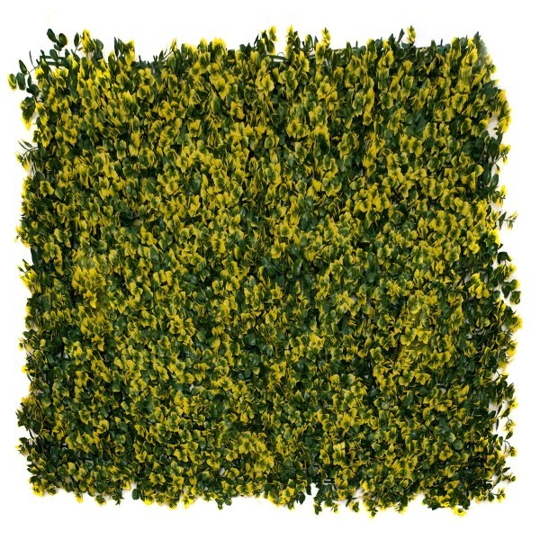 Artificial Green Wall Hedge with Yellow Leaf Foliage Pack of 4 x 50cm/20in - A1265