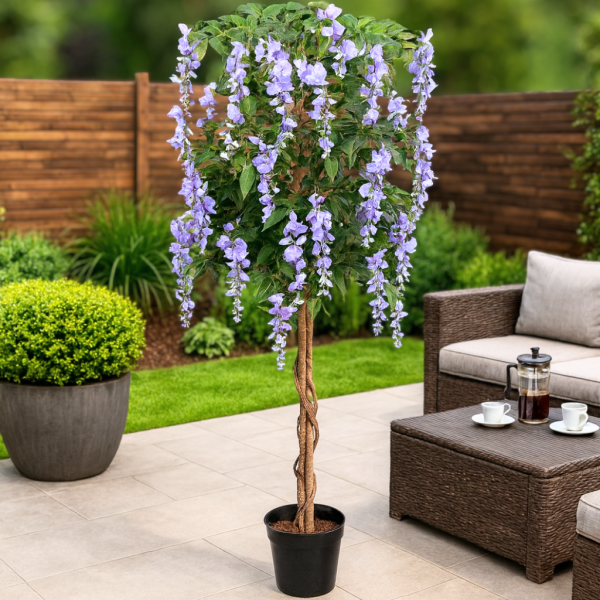 Artificial Lilac Wisteria Tree Potted Plant 5ft/150cm - A1152