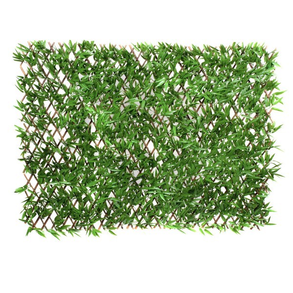 Artificial Expanding Green Wall Willow Trellis Fence with Bamboo Leaf Foliage (1m x 2m) - A1149