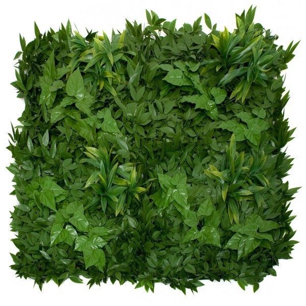 Artificial Green Wall Hedge with Dark Leaf Foliage Flowers Pack of 4 x 50cm/20in - A1270