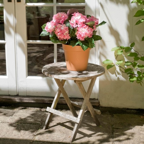 Artificial Pink Hydrangea in Terracotta Pot 50cm/20in - A1308